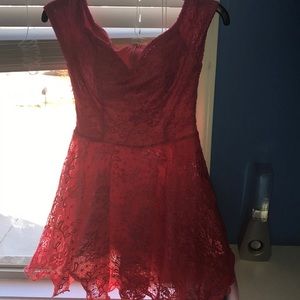 Lace pink dress